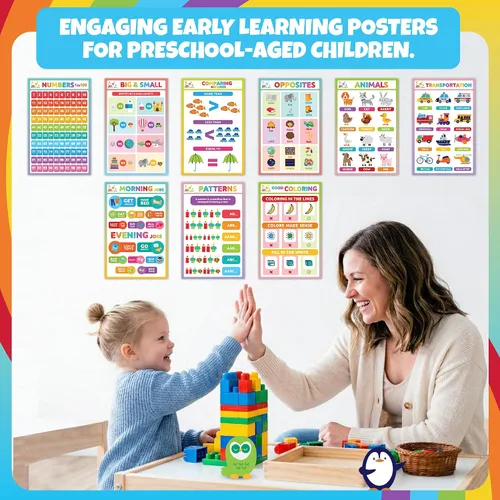 Miniatura 6 de Sproutbrite 9 Pack 11" x 17" Students Learning Bundle Educational Posters & Charts for Classroom - Builds Essential Learning Skills Through