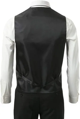 Miniatura 2 de Chaleco de 3 piezas + corbata + Hankie traje formal de moda para hombre, chaleco de esmoquin delgado