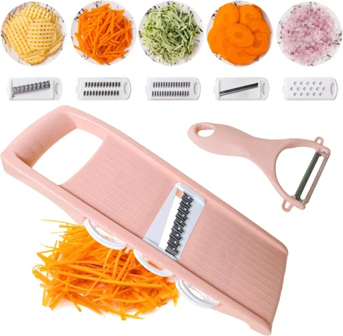 Cortador de mandolina para cocina, 7 en 1, mandolina para alimentos, rallador de papa/queso/vegetal/zanahoria/pepino, cortador, molinillo, cortador