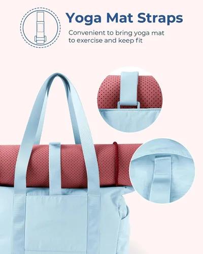 Miniatura 4 de BAGSMART Bolsa de yoga para mujer, bolsa de viaje para laptop, pañal, gimnasio, bolsa de yoga con hebilla para esterilla de yoga para deportes