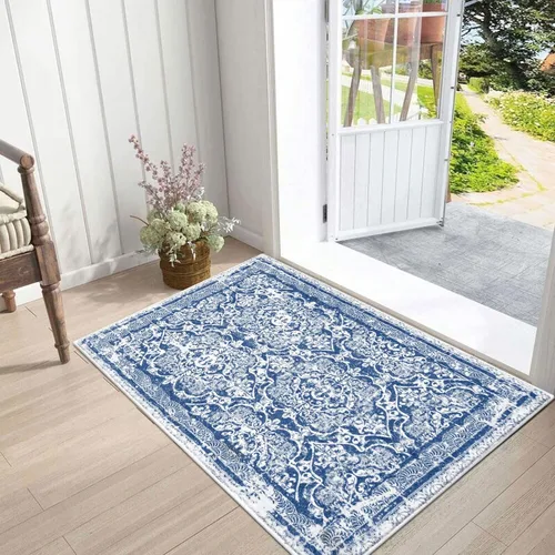 Miniatura 26 de Vaukki - Alfombra de pasillo, suave y peluda, alfombra antideslizante lavable, para lavandería, cocina, granja, baño, entrada y dormitorio