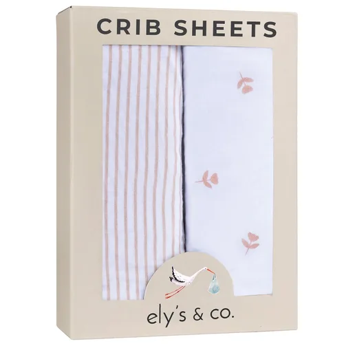 Miniatura 10 de Ely’s & Co. Sábanas para cuna, juego de sábanas ajustadas para colchón de cuna para bebé niña/niño, pack de 2, 100% jersey de algodón, ropa de cama