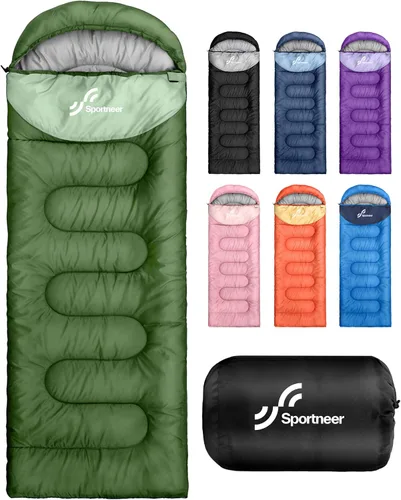 Miniatura 19 de Sportneer Sleeping Bag for Adults & Kids, Cold Weather & Warm Waterproof Camping Sleeping Bag, Compact Portable for Camping Hiking & Travel Negro