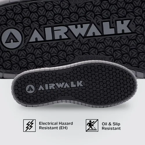 Miniatura 4 de Airwalk Deuce Mid Top Composite Toe - Zapatos de trabajo industriales para hombre, negronegro, talla 10, anchos, cómodos y ligeros para hombre
