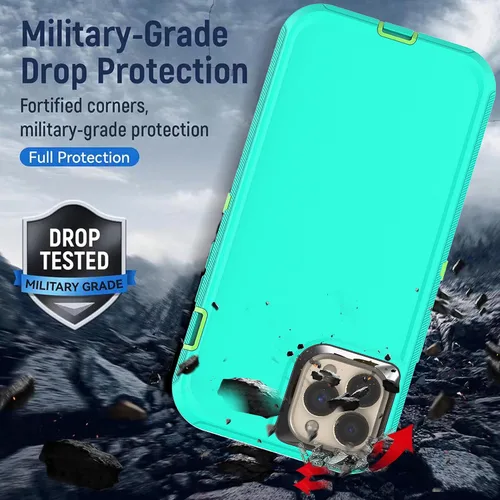 Miniatura 4 de YmhxcY Funda para iPhone 13 Pro Max, iPhone 12 Pro Max, a prueba de golpes, a prueba de caídas, a prueba de polvo, a prueba de caídas, 3 capas