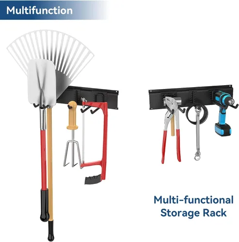 Miniatura 7 de WALMANN Sistema de organización de almacenamiento de garaje, estante de pared para esquí, 2 pares de soportes para esquís, cobertizo de casa