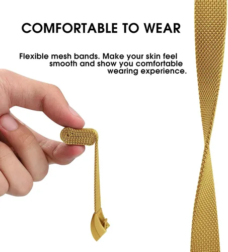 Miniatura 4 de Bandas de metal compatibles con Fitbit Alta/Fitbit Alta HR, malla de bucle de acero inoxidable transpirable, pulsera magnética ajustable