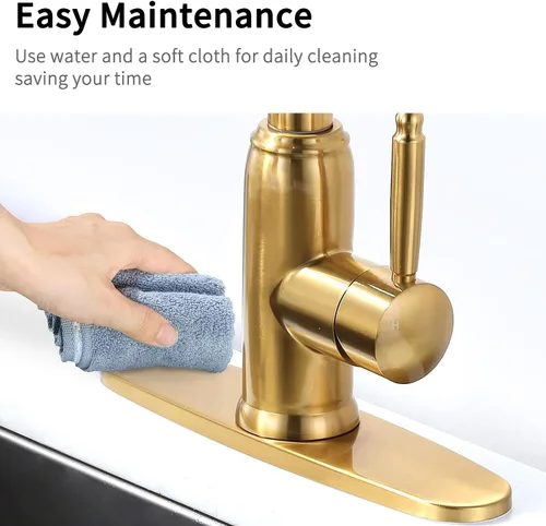 Miniatura 5 de Cubierta de orificio de fregadero de 10 pulgadas para baño o cocina, grifo mezclador de un solo agujero, placa de orificio sin usar, acabado dorado
