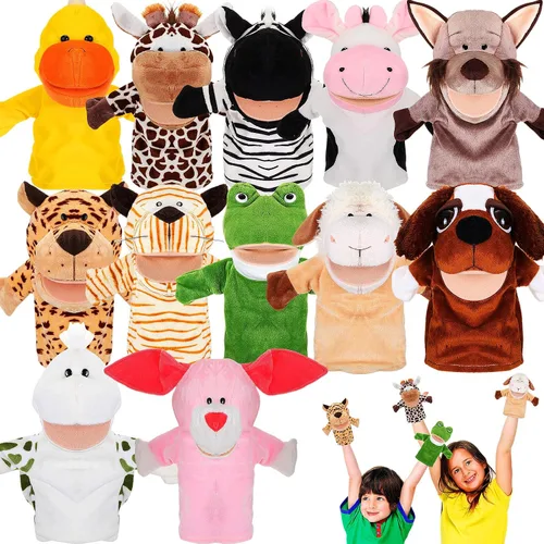 Miniatura 8 de Wettarn Juego de 12 Marionetas de Animales con Boca Activa para Niños, Juguete para Niños y Niñas, para Narración de Historias, Escuela Infantil