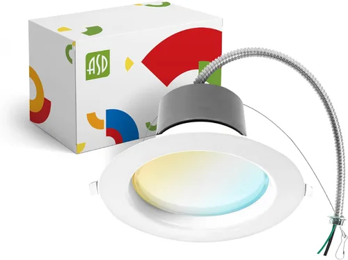ASD Downlight LED comercial sin lata de 4 pulgadas, iluminación ajustable de potencia de 7/10/13W, lámpara de techo empotrable redonda regulable, 5