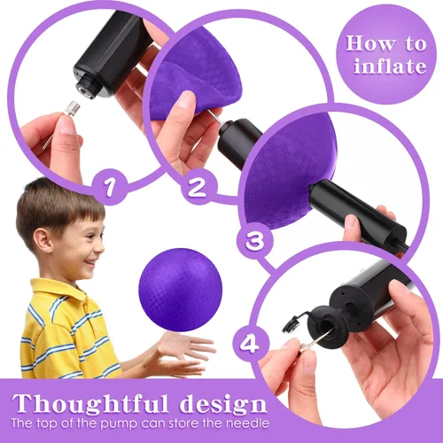 Miniatura 4 de Yunsailing Paquete de 24 bolas de Dodgeballs a granel de 6 pulgadas de operación de Navidad, bolas inflables de goma con bomba para niños y adultos