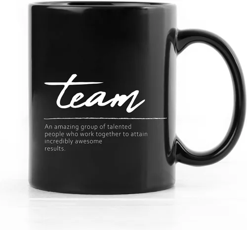 Miniatura 9 de QUICQOD Leader Definition - Taza de café – Regalos de agradecimiento para liderazgo, jubilación, mentor, supervisor – Cerámica negra de 11 onzas