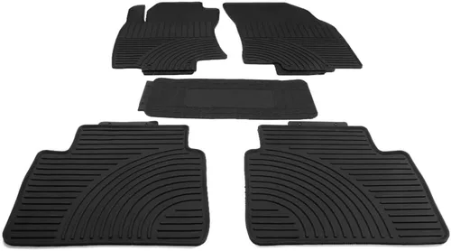 Miniatura 2 de Alfombrillas de piso de ajuste personalizado compatibles con Nissan Rogue 2014-2020, goma de látex para todas las estaciones, interiores Negro