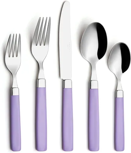 Miniatura 11 de ANNOVA Juego de cubiertos coloridos de acero inoxidable, utensilios de cocina, incluye cuchillos, tenedores, cucharas, tenedores de ensalada y Azul