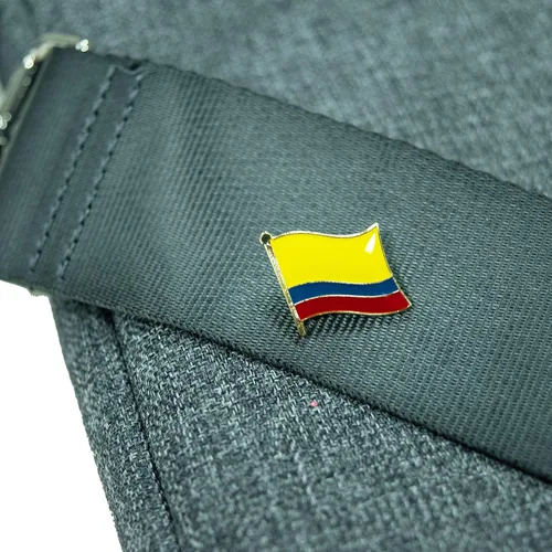 Miniatura 6 de A-ONE - Parche de respaldo sellado con calor de la bandera de Colombia + botones de metal Insignias de Pin de la bandera de Colombia, decoración