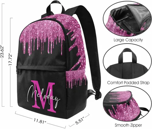 Miniatura 246 de Texto personalizado Elefante desgaste gafas mochila mochila mochila casual Daypack bolsa para mamá niñas, color86-4, Mochilas Daypack