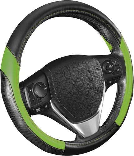 Miniatura 23 de Motor Trend GripDrive - Funda de cuero negro sintético para volante de automóvil, camión, camioneta, SUV, tamaño pequeño de 14 pulgadas, funda