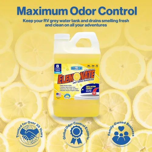 Miniatura 6 de Walex Elemonate Desodorizador Líquido de Aguas Grises para RV, Cámper y Marina - Disuelve Grasa y Lodos Orgánicos para Prevenir Obstrucciones