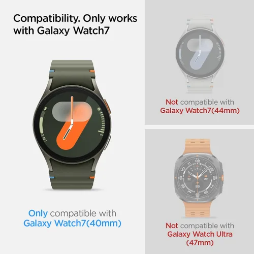 Miniatura 2 de Spigen Protector de pantalla de vidrio templado [GlasTR EZ FIT] diseñado para Galaxy Watch 7 (40mm) - Paquete de 2