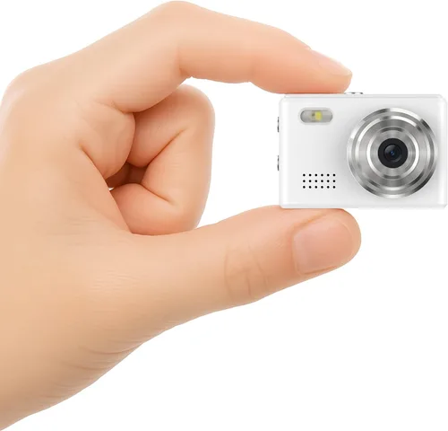 Miniatura 11 de Mini cámara retro con video de 1080P, fotos de 12 MP, cámara digital con llavero, cámara pequeña ultracompacta con tarjeta SD de 32 GB, adaptador