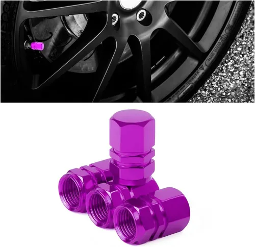 Miniatura 11 de Osilly Tapones de válvula de vástago de neumático de automóvil, 4 piezas de cubiertas de vástago de válvula de aleación de aluminio, resistentes a
