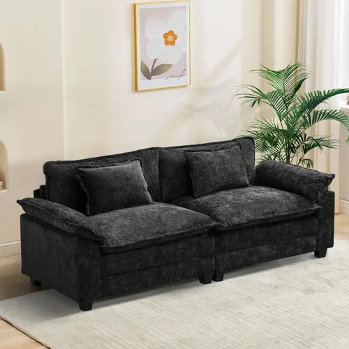 Miniatura 81 de Oprisen Sofá Seccional Modular, Cómodo Cloud Couch Sofá Seccional, Sofá Cama de Chenilla con Asiento Profundo con Almohadas Decorativas para Sala