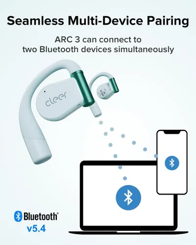 Miniatura 8 de Cleer ARC 3 Auriculares de Oído Abierto - Dolby Audio, Snapdragon Sound True Wireless Earbuds, Batería de 50Hr, Bluetooth 5.4, IPX 7, Multi-Punto
