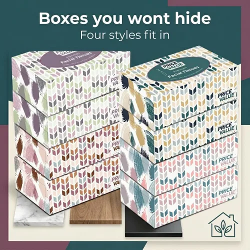 Miniatura 2 de Price Value Cajas de pañuelos faciales, 230 hojas por caja, 8 cajas. Premium suave, suave y duradero en una caja elegante, 1,840 hojas