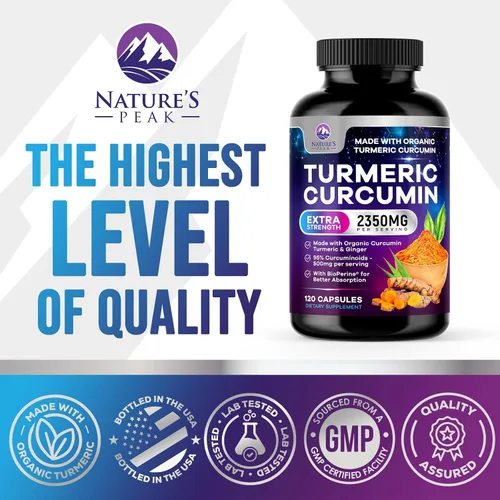 Miniatura 4 de Suplemento de curcumina de cúrcuma – 1750 mg de cúrcuma orgánica por porción – 95% curcuminoides, jengibre y pimienta negra BioPerine para una mejor