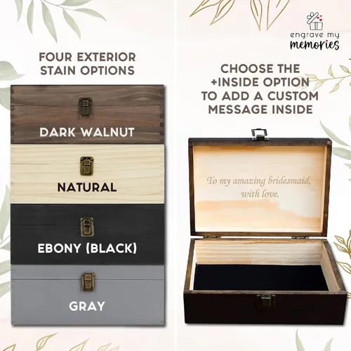Miniatura 7 de Caja de Recuerdos de Madera Personalizada con Grabado Personalizado Caja de Memoria de Aventura para Parejas Recuerdos de Viaje Fotos Cartas - Cajas