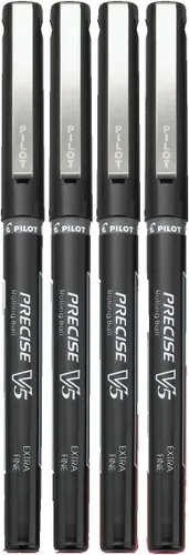 Miniatura 2 de PILOT Precise V5 Stick - Bolígrafos de tinta líquida con punta extrafina (0.5 mm.), tinta negra, paquete de 4 (26002)