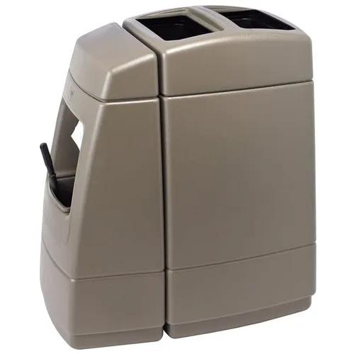 Miniatura 6 de Contenedor de basura negro de 28 galones con dispensador de toallas, escobilla de goma y estación de lavado de parabrisas, cubo de basura, papelera