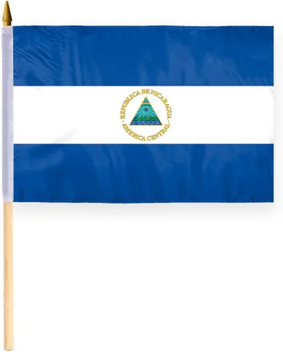 Miniatura 8 de AGAS - Bandera de automóvil de Nicaragua de alta calidad de 10.5 x 15 pulgadas, impresa de doble cara en tela de poliéster súper punto, doble