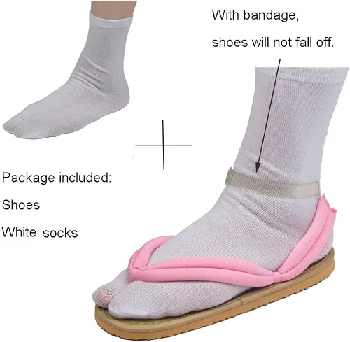 Miniatura 2 de GDAMSTO Zuecos de anime para cosplay con calcetines, zapatos y accesorios de disfraz