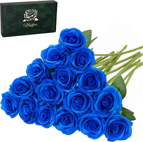 Miniatura 16 de Waipfaru 20 rosas blancas falsas de aliento de bebé, flores artificiales a granel, rosa blanca de seda con tallos largos para ramo de boda, jarrón