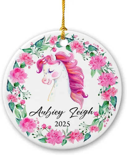 Miniatura 12 de Adorno de cerámica personalizado para la segunda Navidad de león para bebé, regalo de 2º adorno de árbol de Navidad de león para bebé, recuerdo