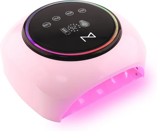M - HaloLite - Lámpara LED de secado de uñas de 98 W, 32 LED, recargable inalámbrica con batería de 5200 mAh, secador de uñas de gel UV/LED rápido
