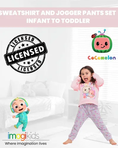 Miniatura 4 de CoComelon JJ - Conjunto de sudadera y pantalones de vellón para bebés y niñas pequeñas