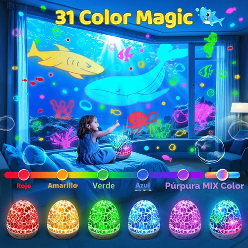 Miniatura 2 de Luces sensoriales para niños, máquina de sonido para niños, proyector de luz nocturna, juguetes sensoriales para niños con autismo, juguetes