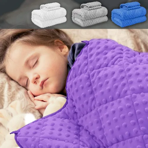 Miniatura 19 de MAXTID Manta con Peso para Niños de 3 Libras Mantas Pesadas Reversibles Negras 36"x48" Manta Cálida Hush Regalos Negro