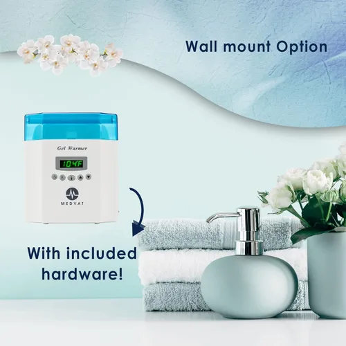 Miniatura 6 de Calentador de gel doble con pantalla digital, temporizador integrado, calentador para crema de masaje, loción y aceites para bebés, montaje en pared