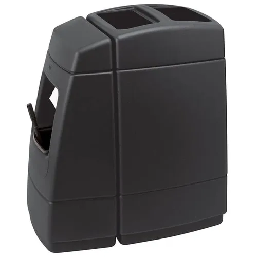 Miniatura 15 de Contenedor de basura negro de 28 galones con dispensador de toallas, escobilla de goma y estación de lavado de parabrisas, cubo de basura, papelera