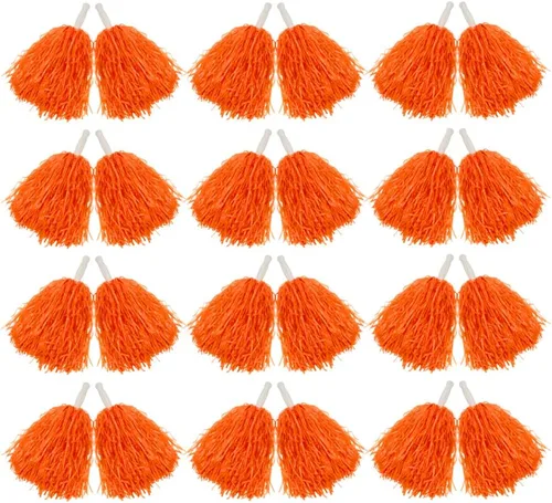 Hooshing 12/24/80 PCS Pompones de Animadoras Deportivos con Espíritu Pompones de Animación de Plástico con Asas para Niños Adultos Equipo Fiesta