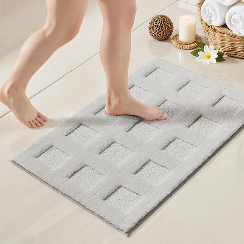 Miniatura 8 de GRANNY SAYS Alfombras de baño antideslizantes, lavables, extra suaves y absorbentes de agua para baño, alfombra de baño peluda de felpa, alfombra