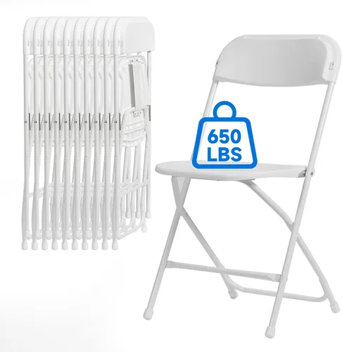 Miniatura 9 de 10 PCS Silla Plegable de Plástico, Silla Comercial Portátil, Sillas Plegables de Plástico Premium con Capacidad de 450 LB, Silla Plegable