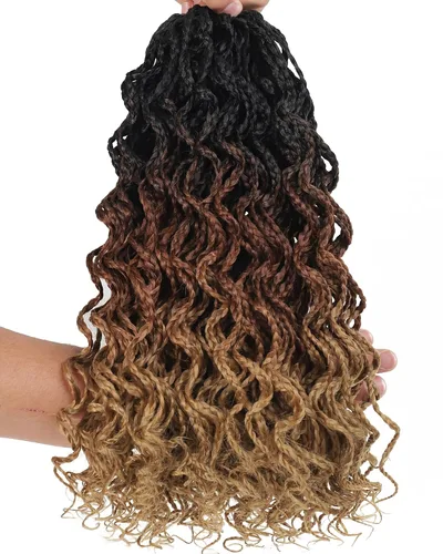 Miniatura 9 de Trenzas de caja Goddess de 150 hebras, cabello rizado de 8 pulgadas, trenzas de ganchillo pretrenzadas, trenzas de ganchillo pretrenzadas, trenzas