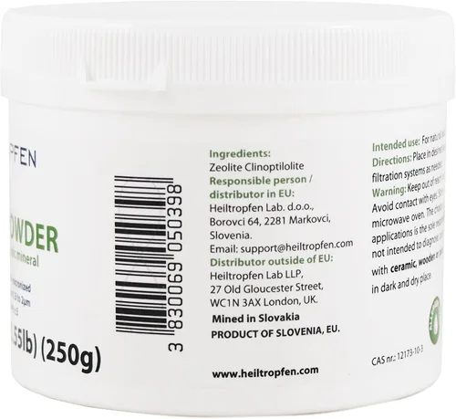 Miniatura 4 de Polvo de zeolita 3 veces activado 0.55 libras 8.82 oz Ultra fino menos de 2 µm Clinoptilolita 94+-3% Polvo mineral natural Heiltropfen®