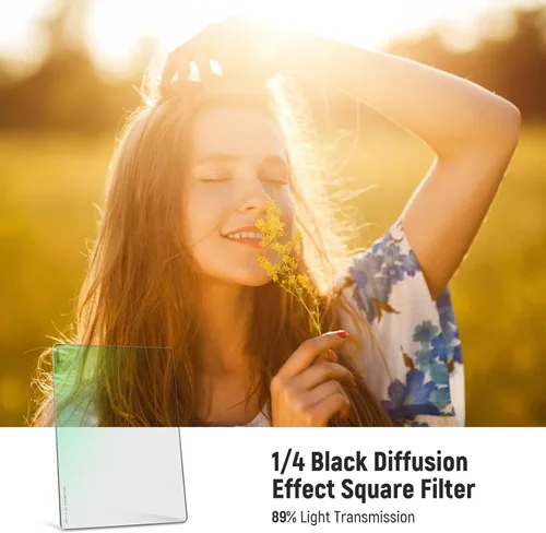 Miniatura 2 de NEEWER Filtro de Cine Cuadrado (Rectangular) con Efecto de Difusión Negra 1/4 de 4"x5.65" con Vidrio Óptico HD Compatible con Tilta Compatible