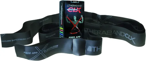Miniatura 3 de THERABAND CLX Resistance Band with Loops, 5-Foot Band Nivel 4 / Extra pesado - Azul
