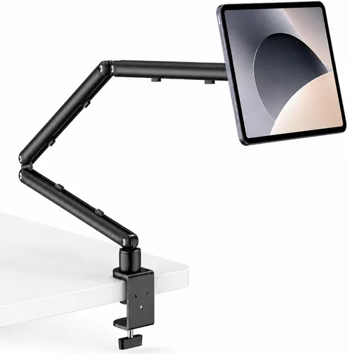 Miniatura 12 de Soporte de pared para iPad, soporte de pared para tableta, soporte giratorio de 360°, brazo de inclinación horizontal/vertical de 180°, compatible